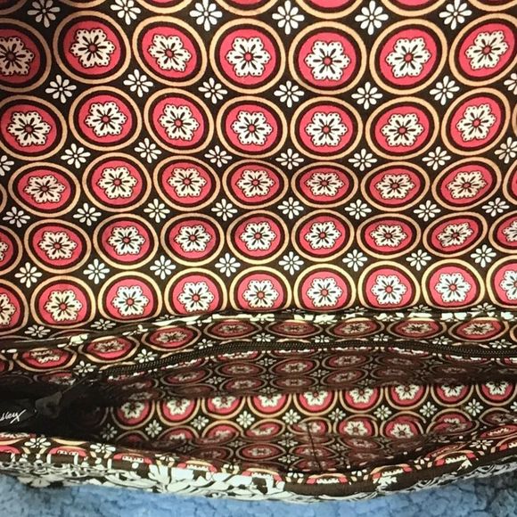 Vera Bradley Shoulder Handbag, Brown with Pink, Vintage - Picture 7 of 8